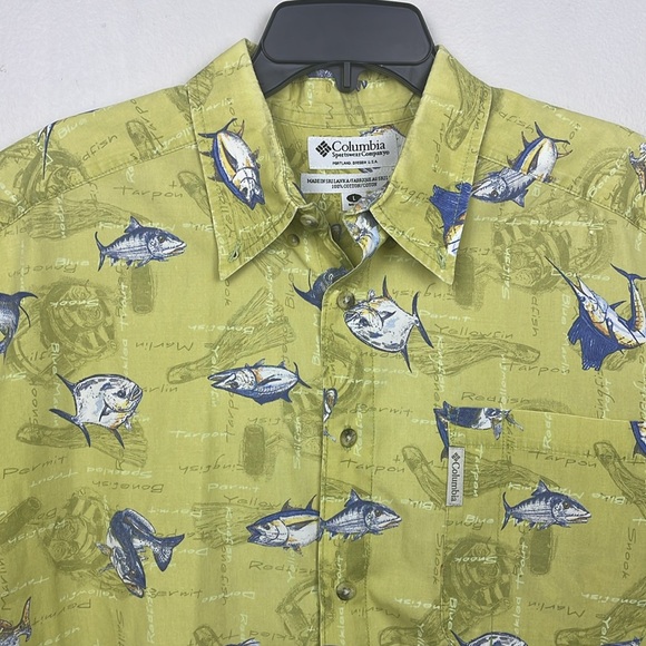 🎣 Like New Columbia Deep Sea Fishing Button Down Short Sleeve Men’s Size L - Picture 11 of 11